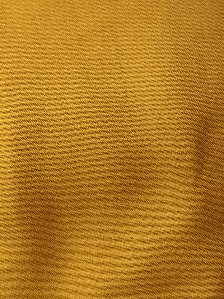 Mustard Printed Cotton Blend Unstitched Dress Material