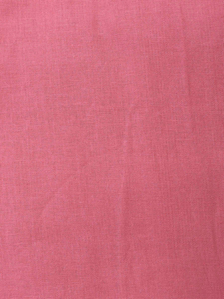 Pink Printed Cotton Blend Unstitched Dress Material
