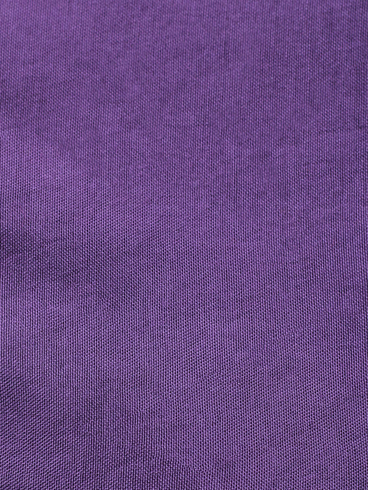 Purple Embroidered Cotton Blend Unstitched Suit &amp; Pant With Banarsi Dupatta