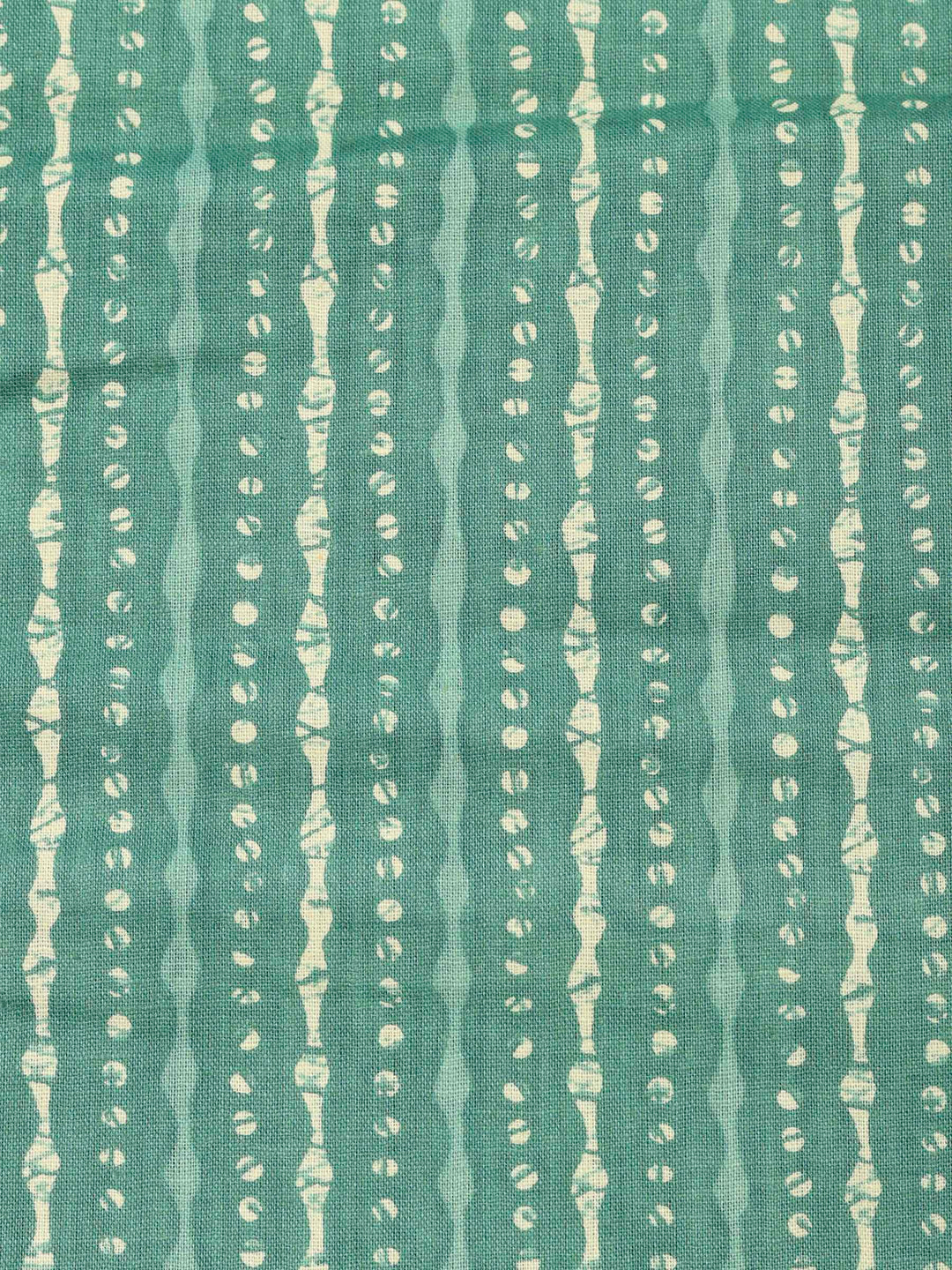 Green Printed Cotton Blend Unstitched Dress Material