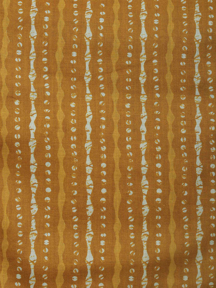 Mustard Printed Cotton Blend Unstitched Dress Material