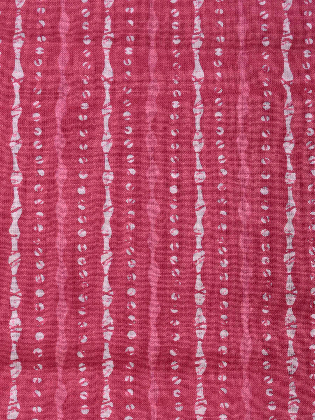 Pink Printed Cotton Blend Unstitched Dress Material