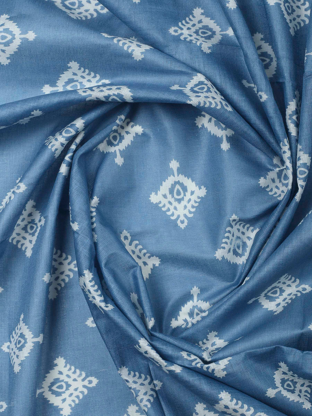 Grey Embroidery Cotton Blend Unstitched Dress Material