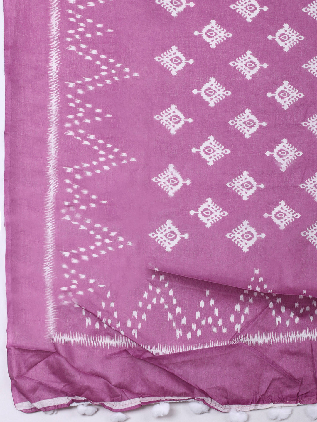 Onion Pink Printed Cotton Blend Unstitched Dress Material