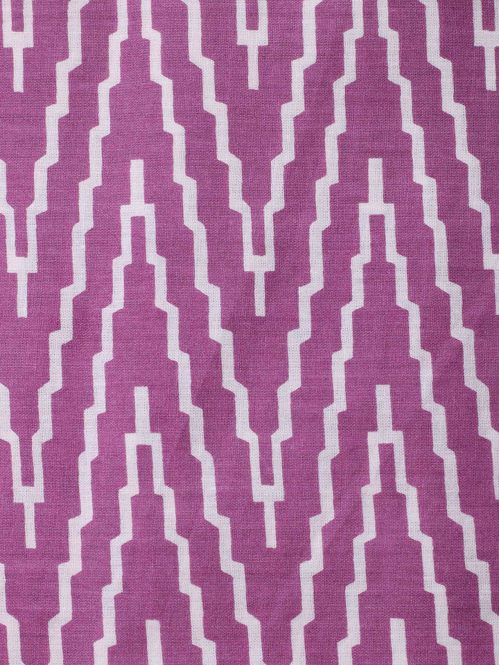 Onion Pink Printed Cotton Blend Unstitched Dress Material