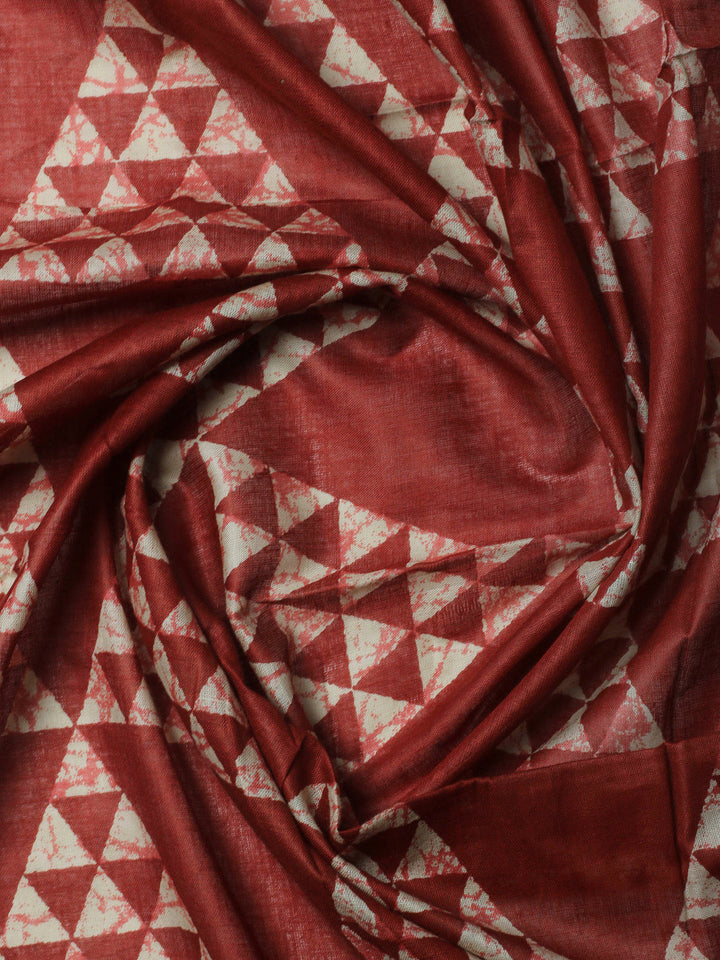 Maroon Printed Cotton Blend Unstitched Dress Material