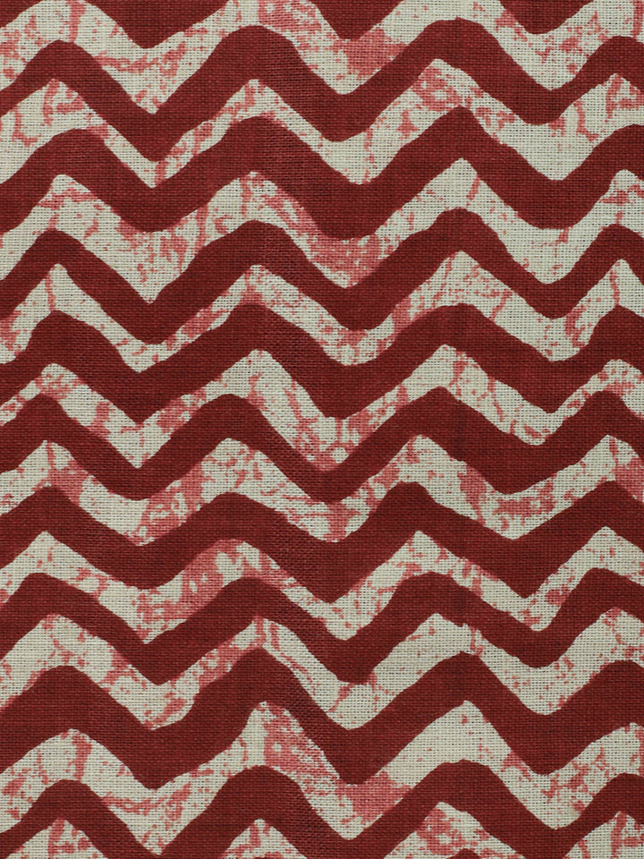Maroon Printed Cotton Blend Unstitched Dress Material