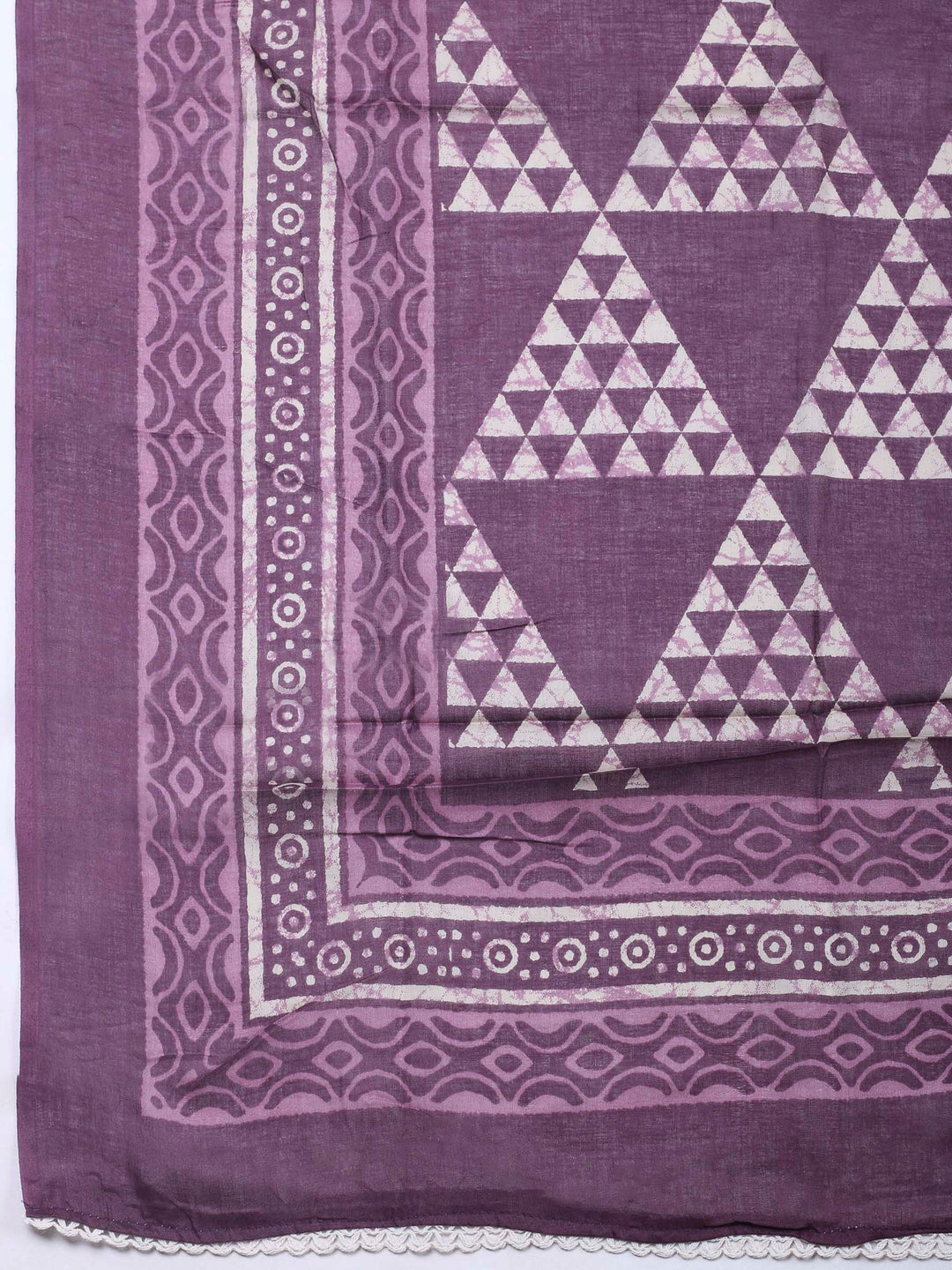 Wine Printed Cotton Blend Unstitched Dress Material