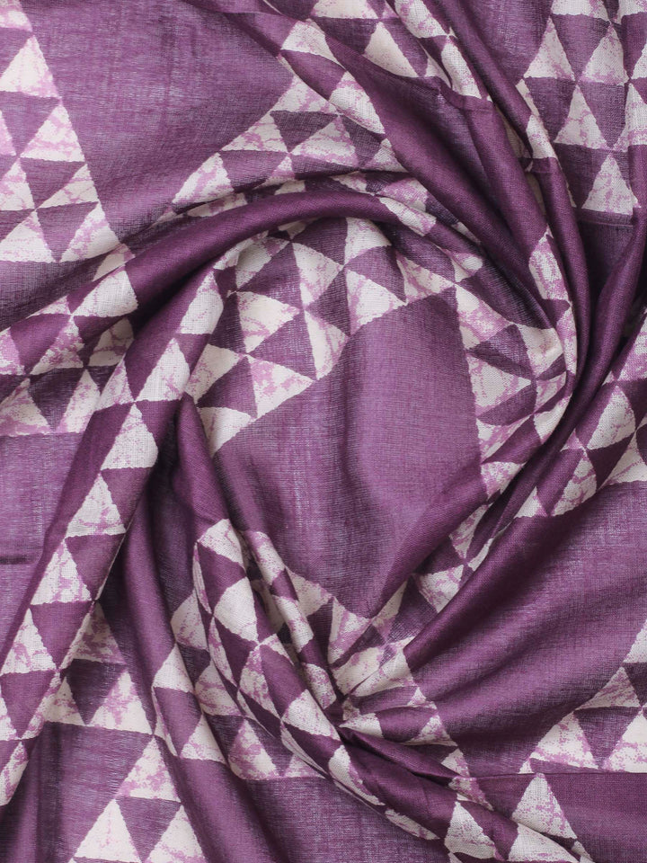 Wine Printed Cotton Blend Unstitched Dress Material