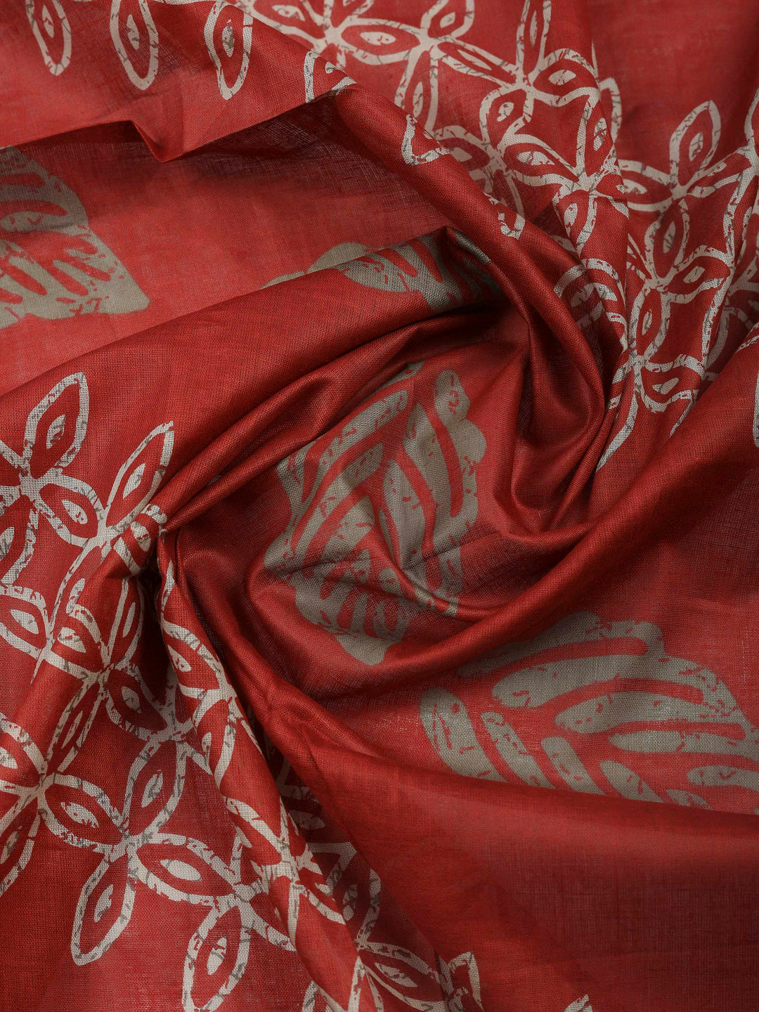 Maroon Printed Cotton Blend Unstitched Dress Material