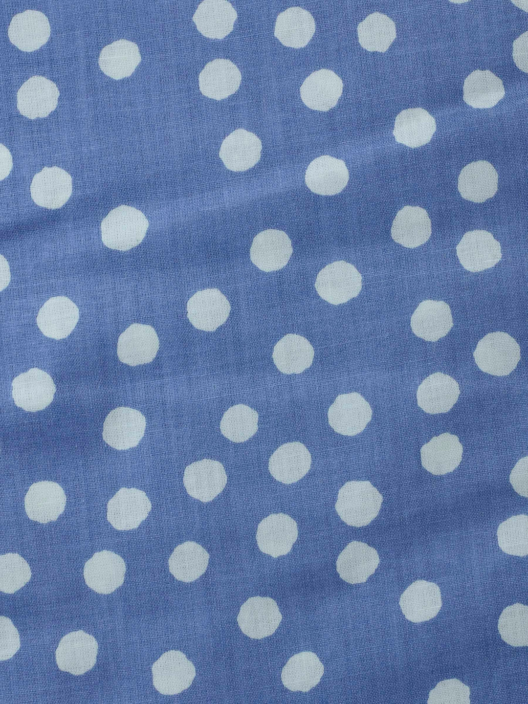 Blue Printed Cotton Blend Unstitched Dress Material