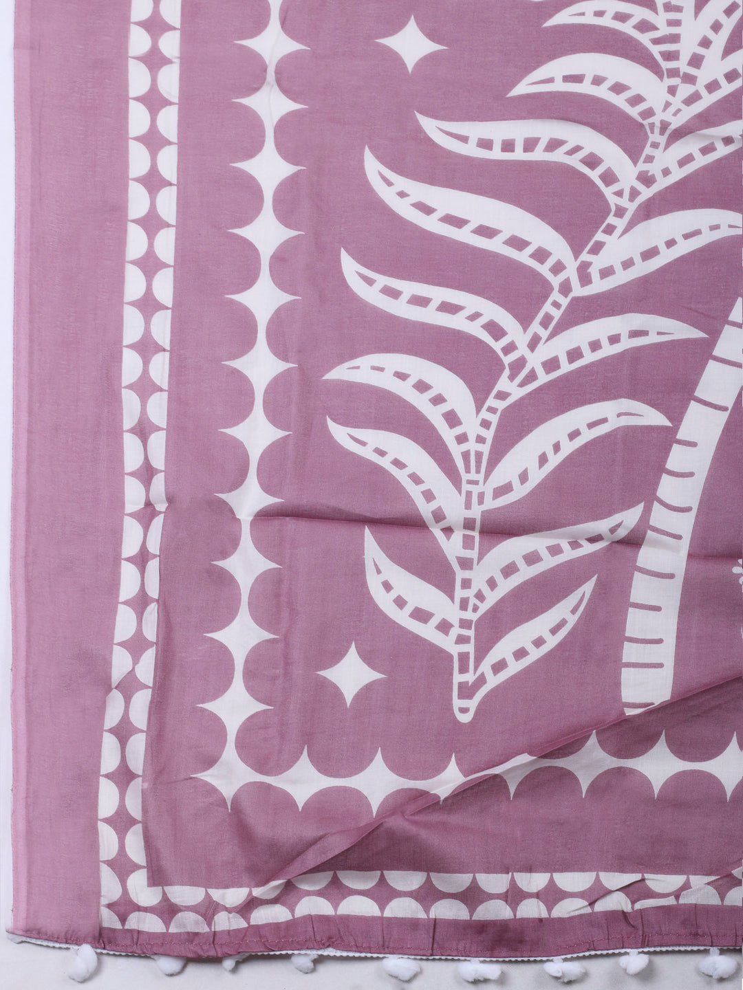 Onion Pink Printed Cotton Blend Unstitched Dress Material