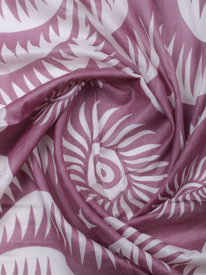 Onion Pink Printed Cotton Blend Unstitched Dress Material