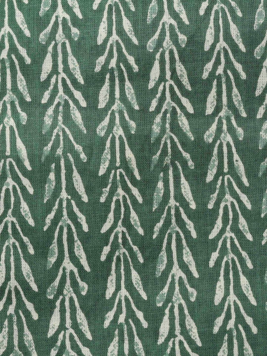 Green Printed Cotton Blend Unstitched Dress Material