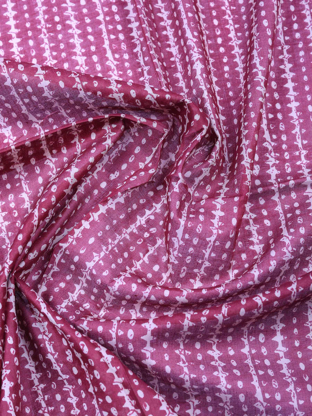 Magenta Printed Cotton Blend Unstitched Dress Material