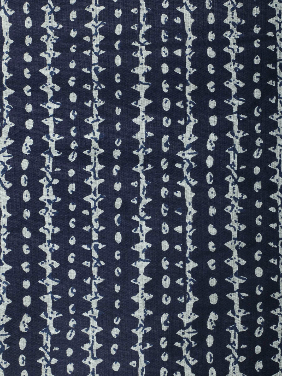 Navy Blue Printed Cotton Blend Unstitched Dress Material