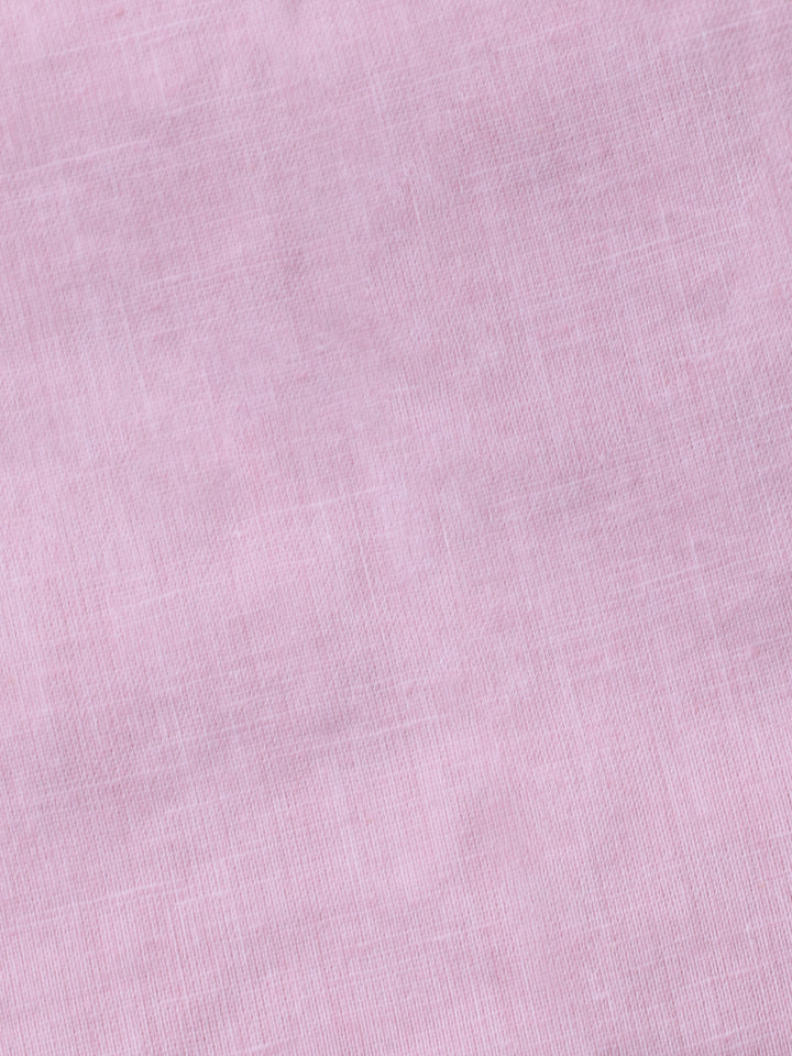 Pink Embroidered Cotton Blend Unstitched Suit &amp; Pant With Cotton Dupatta