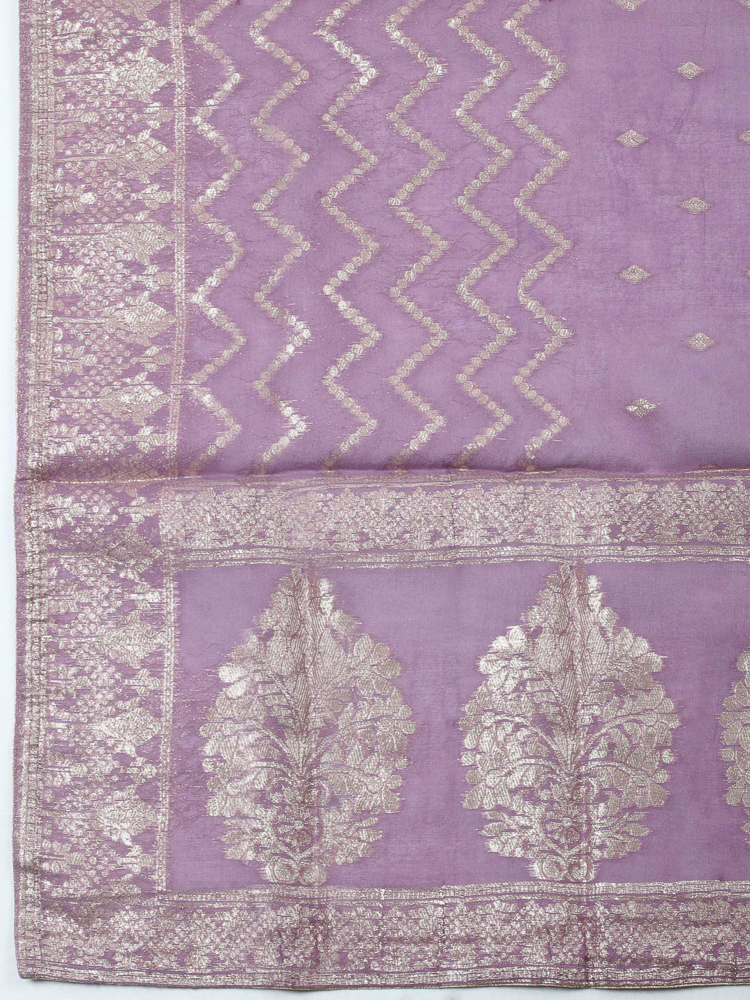 Lavender Embroidery Tissue Unstitched Dress Material