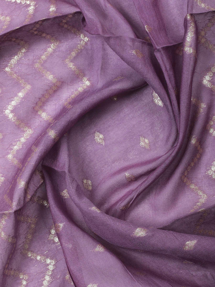 Lavender Embroidery Tissue Unstitched Dress Material