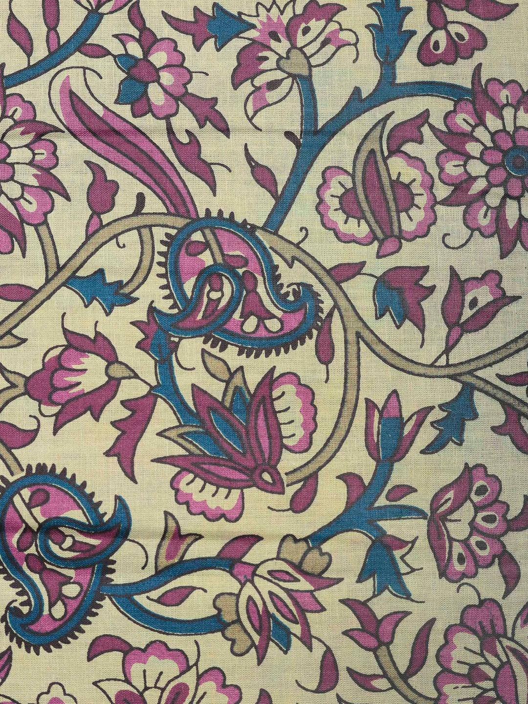 Wine Printed Cotton Blend Unstitched Dress Material
