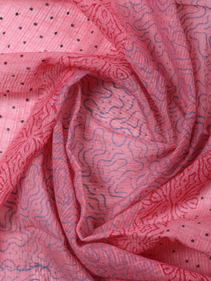 Grey Printed Cotton Blend Unstitched Dress Material
