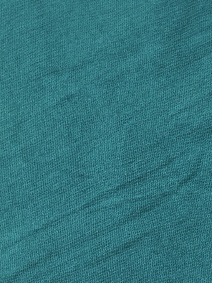 Lake Blue Embroidered Cotton Blend Unstitched Suit &amp; Pant With Cotton Dupatta