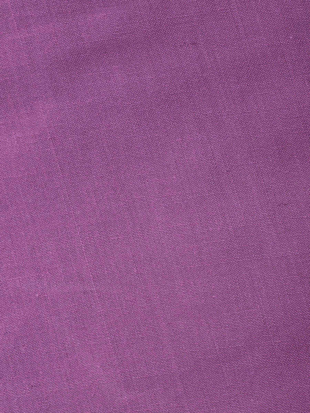 Lavender Embroidered Cotton Blend Unstitched Suit &amp; Pant With Cotton Dupatta