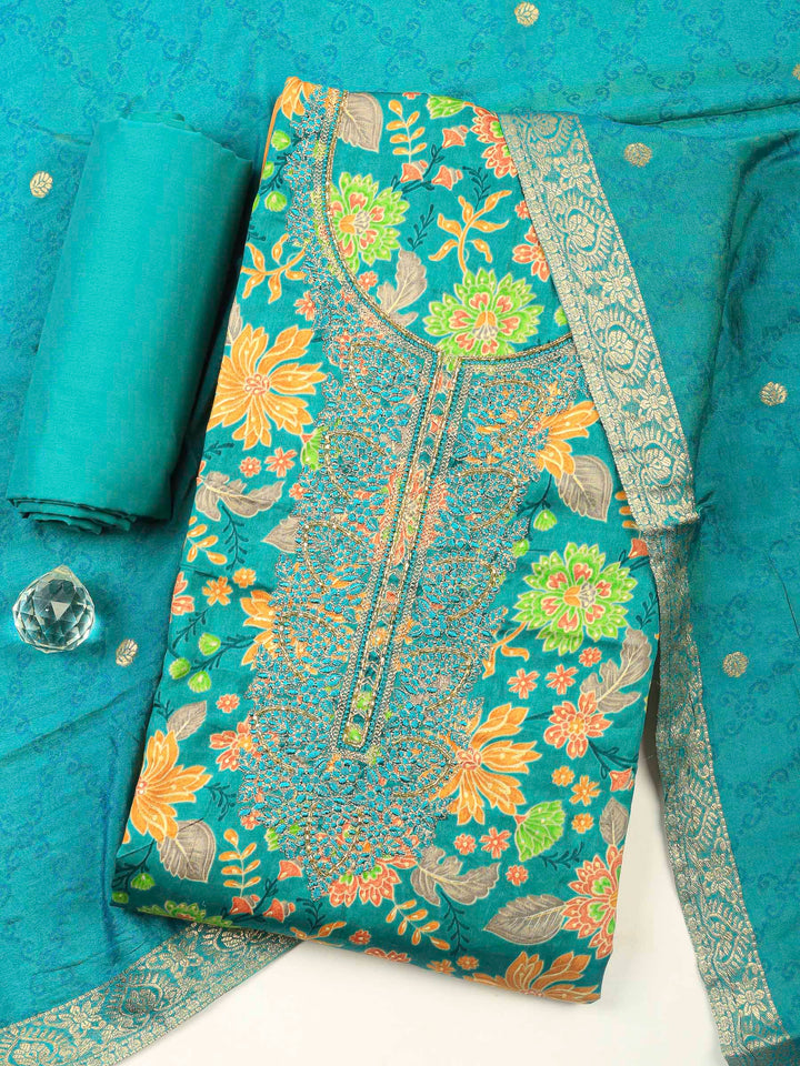 Firozee Embroidery Cotton Blend Unstitched Dress Material