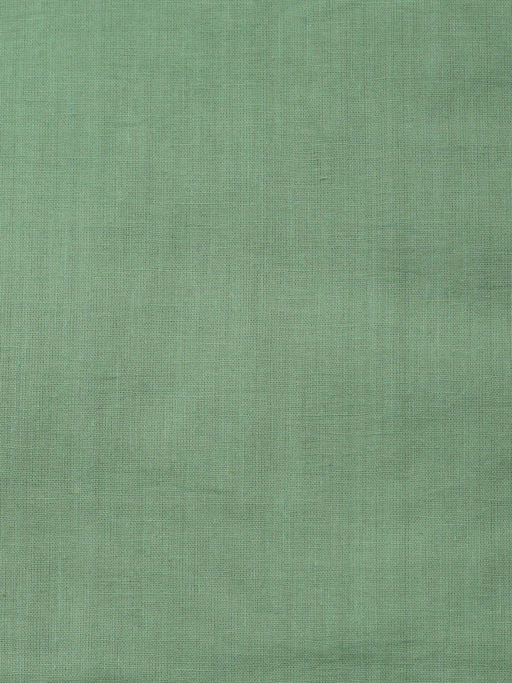 Aqua Green Embroidered Cotton Blend Unstitched Suit &amp; Pant With Cotton Dupatta