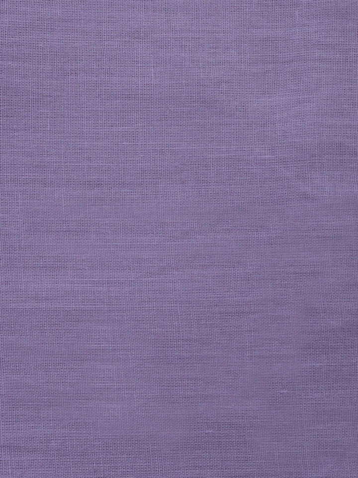 Lavender Embroidered Cotton Blend Unstitched Suit &amp; Pant With Cotton Dupatta