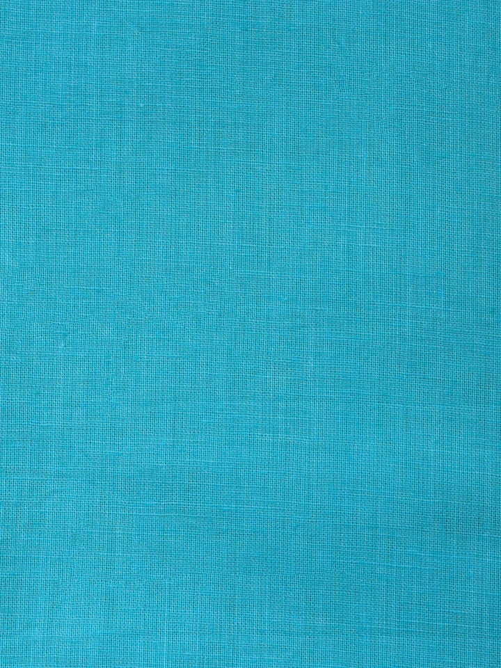 Sea Green Embroidered Cotton Blend Unstitched Suit &amp; Pant With Cotton Dupatta