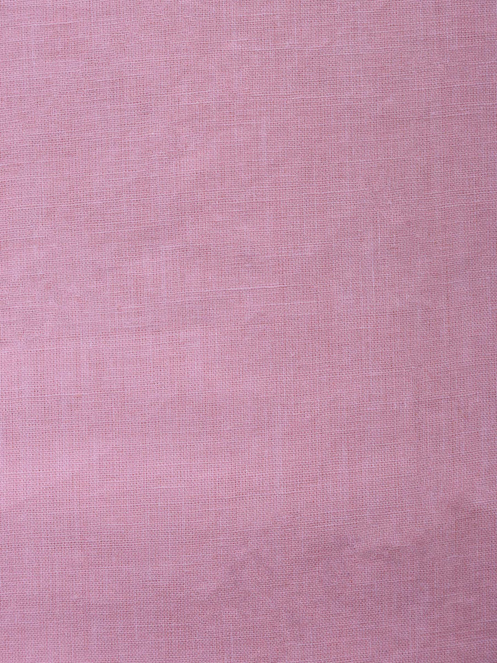 Pink Embroidered Cotton Blend Unstitched Suit &amp; Pant With Cotton Dupatta