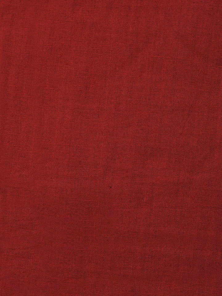 Beige Maroon Printed Cotton Blend Unstitched Suit &amp; Pant With Cotton Dupatta