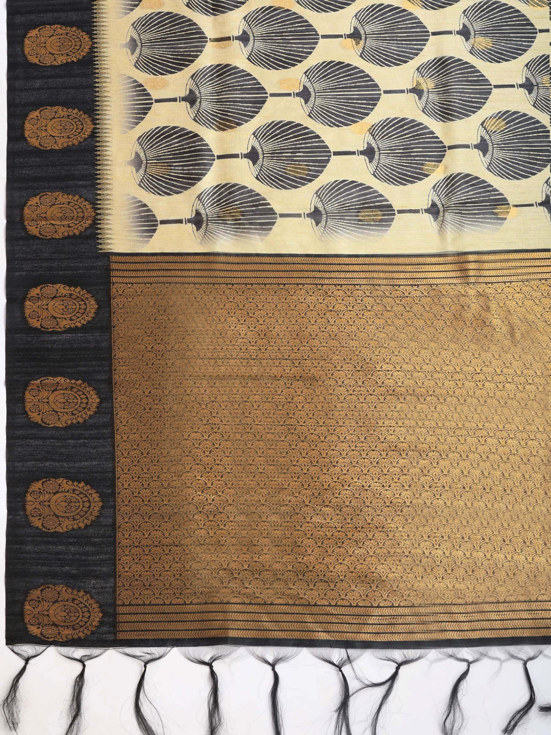 Geometric Print Art Tussar Saree