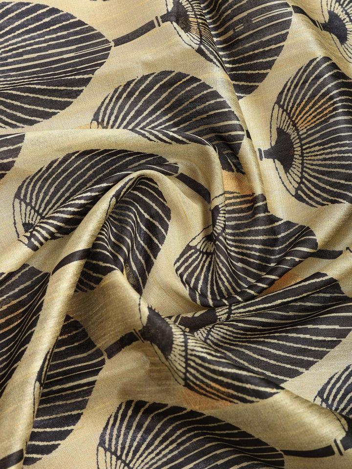 Geometric Print Art Tussar Saree