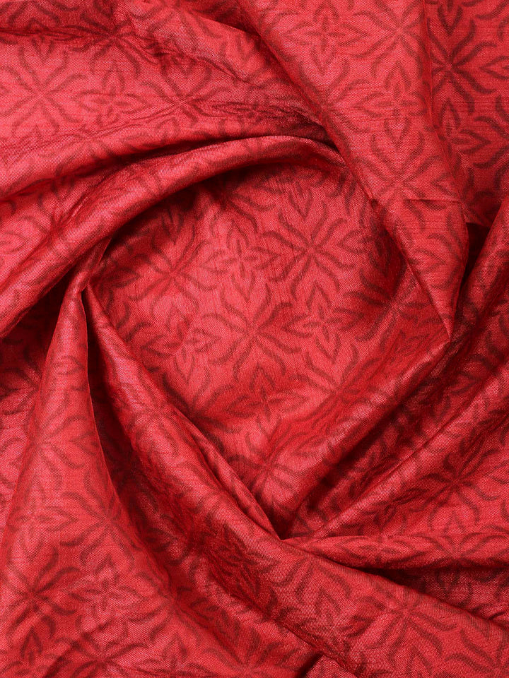 Mehndi Patola Printed Art Silk Unstitched Dress Material