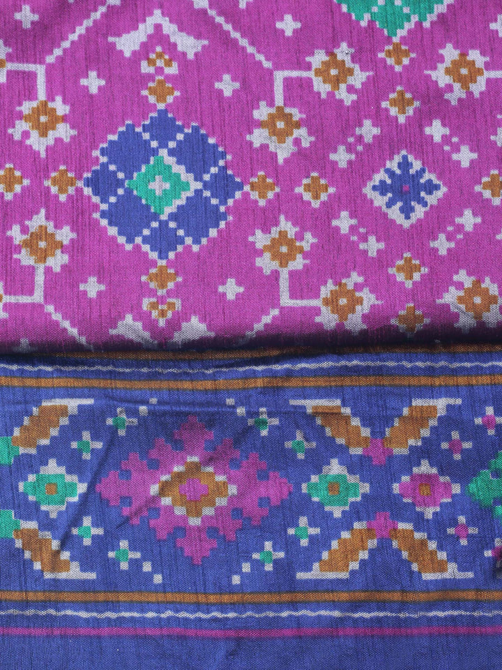 Pink Woven Design Art Silk Unstitched Suit &amp; Pant With Art Silk Dupatta