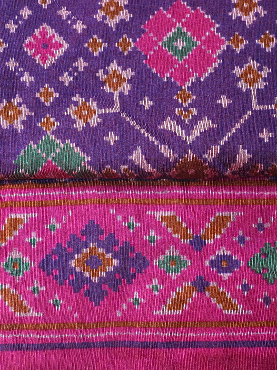 Purple Woven Design Art Silk Unstitched Suit &amp; Pant With Art Silk Dupatta