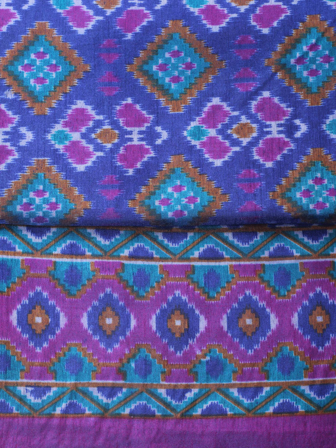 Blue Woven Design Art Silk Unstitched Suit &amp; Pant With Art Silk Dupatta
