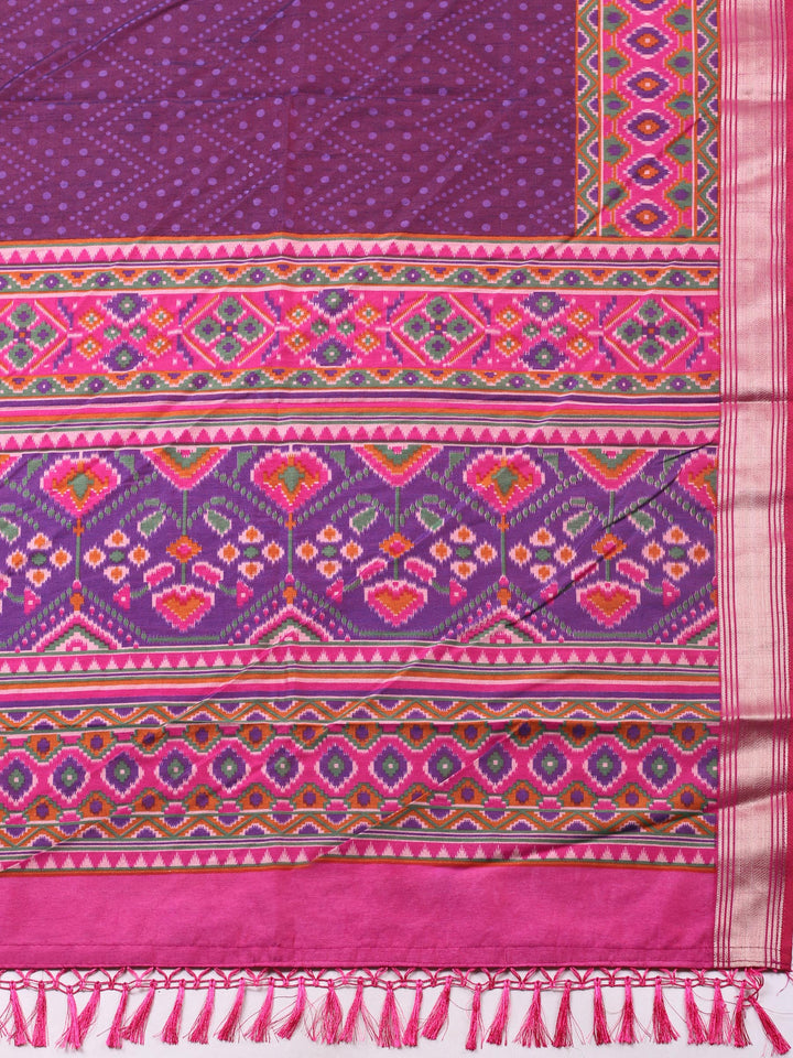 Pink Woven Design Art Silk Unstitched Suit &amp; Pant With Art Silk Dupatta