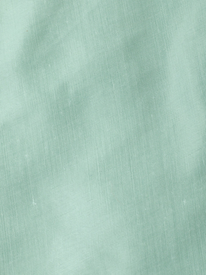 Aqua Green Embroidery Art Silk Unstitched Dress Material