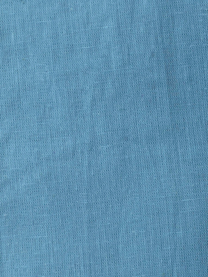 Sky Blue Resham Zari Neck Cotton Blend Unstitched Dress Material