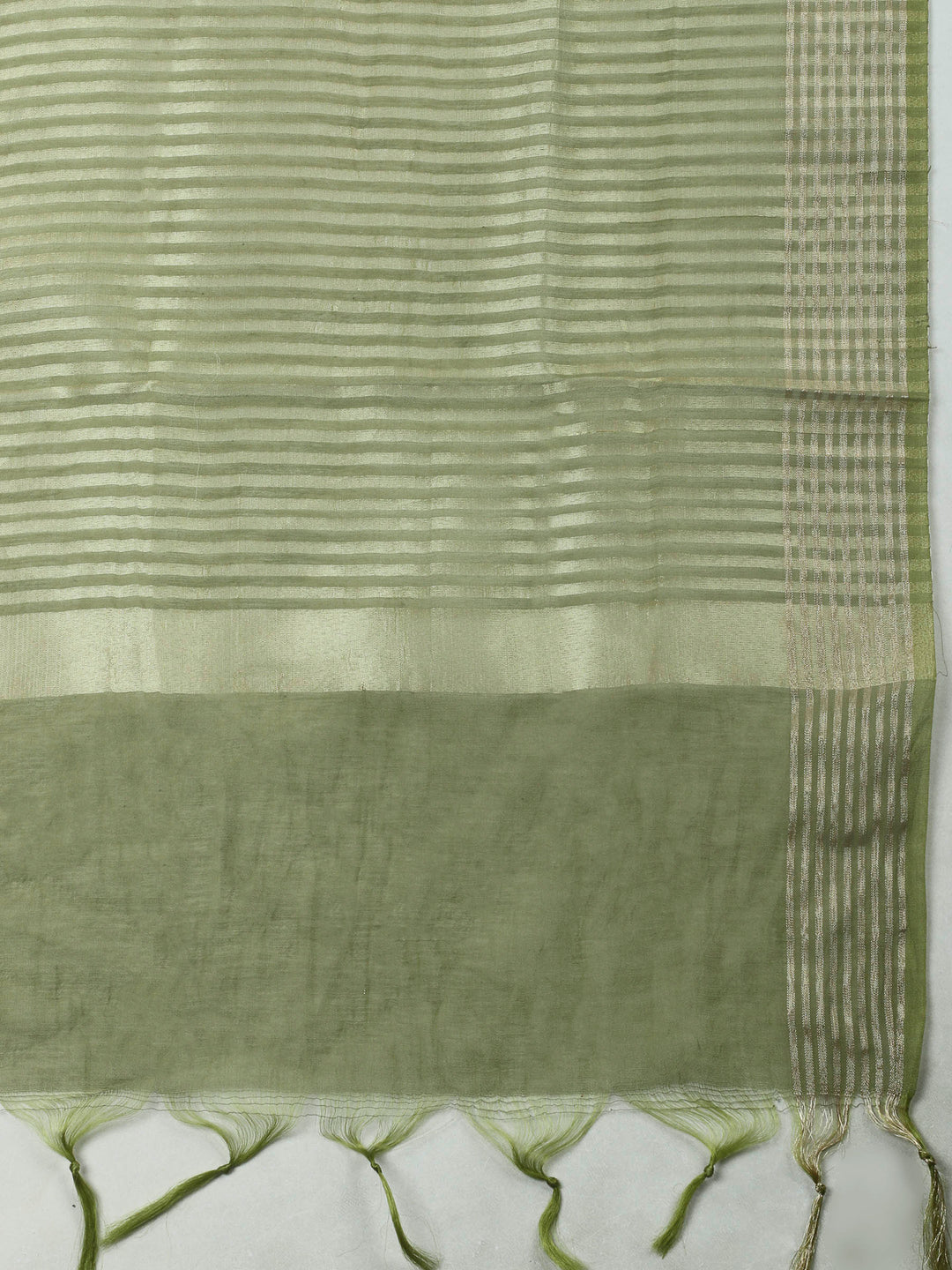Green Embroidery Cotton Blend Unstitched Dress Material