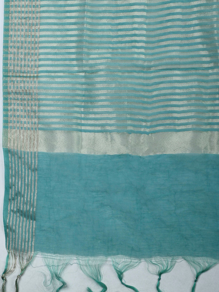 Sea Green Embroidery Cotton Blend Unstitched Dress Material