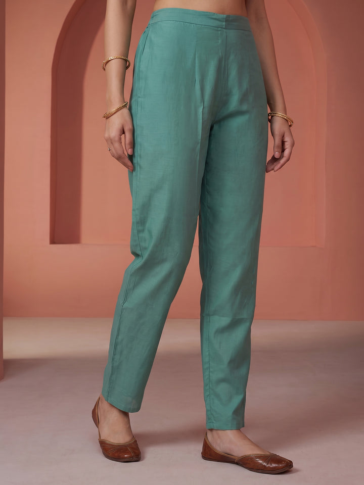 Aqua Blue Printed Kurta With Pant &amp; Dupatta