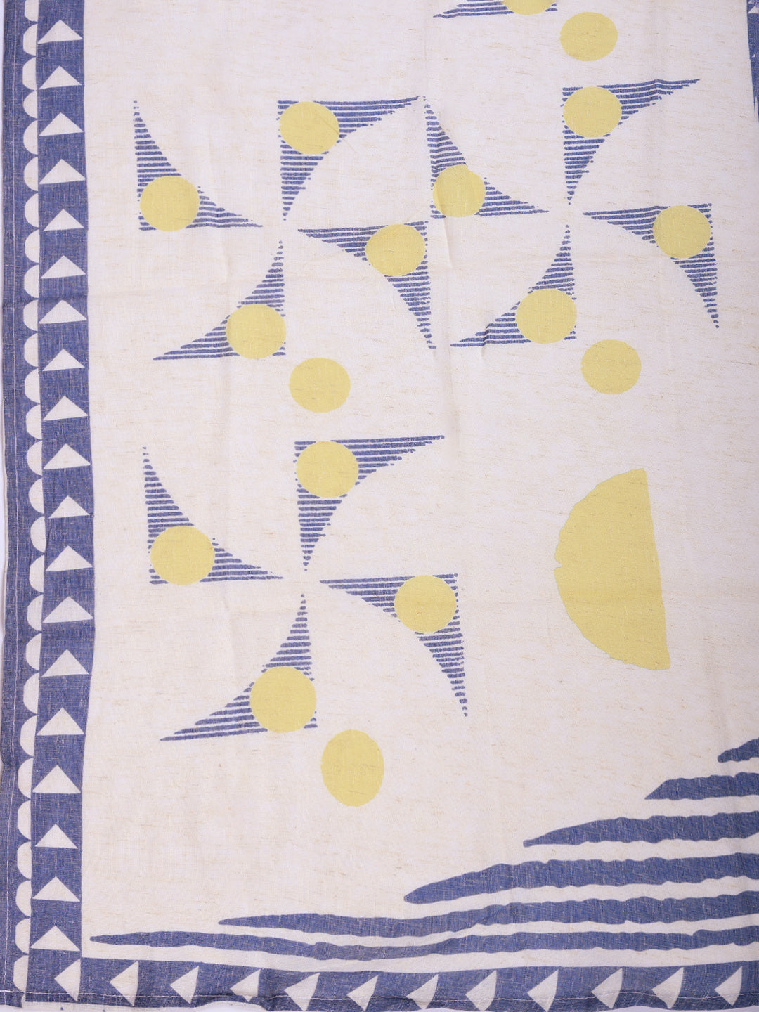 Off White Printed Cotton Blend Kurta With Pant &amp; Dupatta