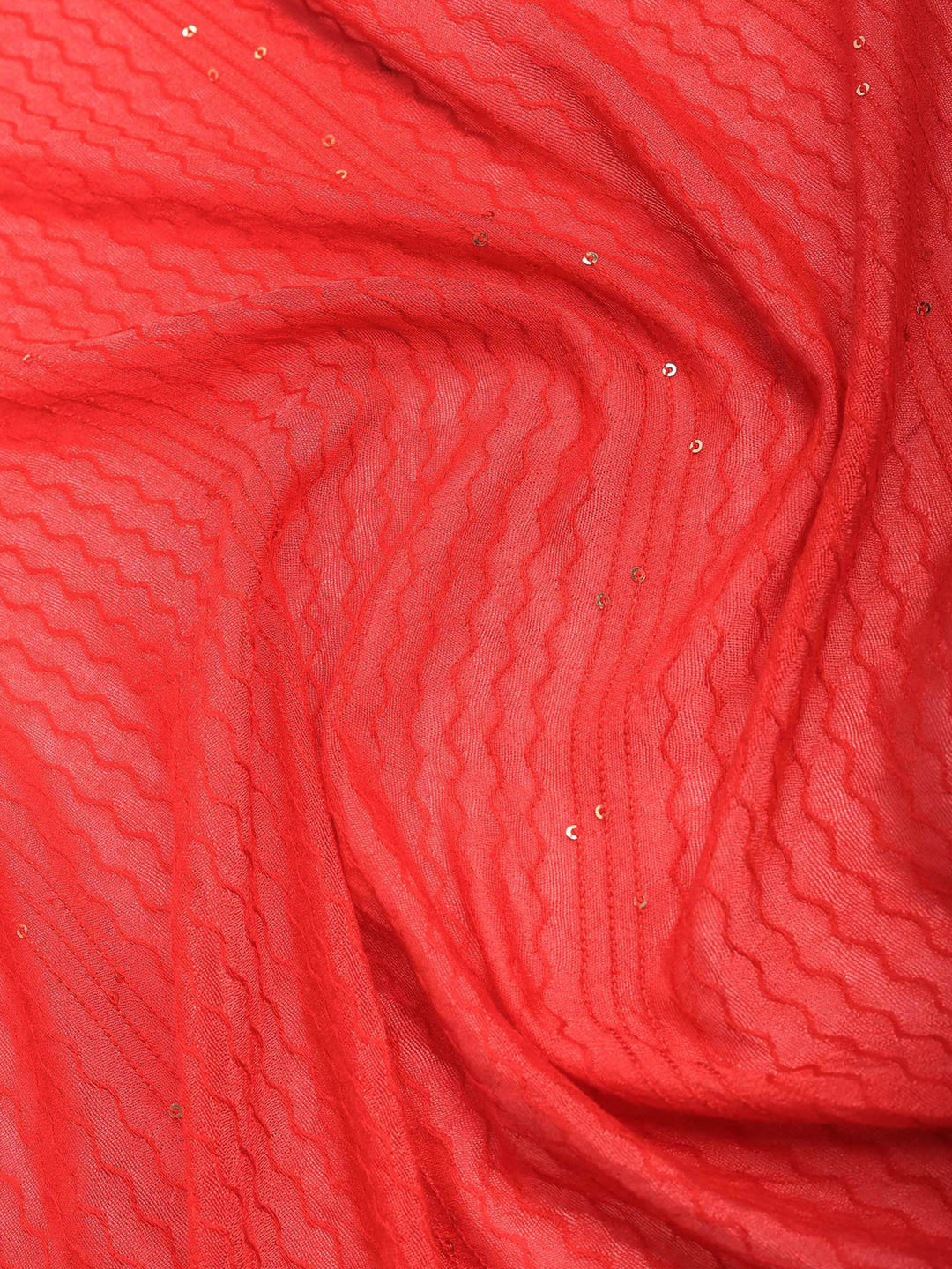 Red Printed Cotton Blend Kurta With Pant &amp; Dupatta