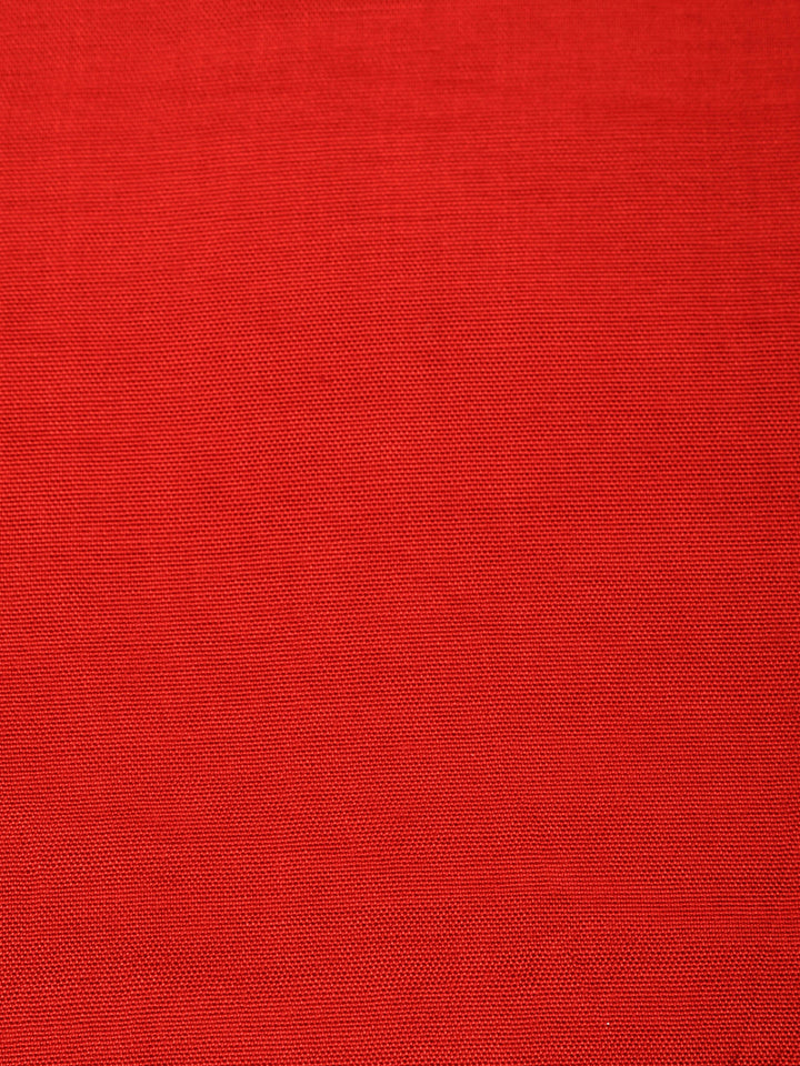 Red Embroidered Cotton Blend Unstitched Suit &amp; Pant With Banarsi Dupatta