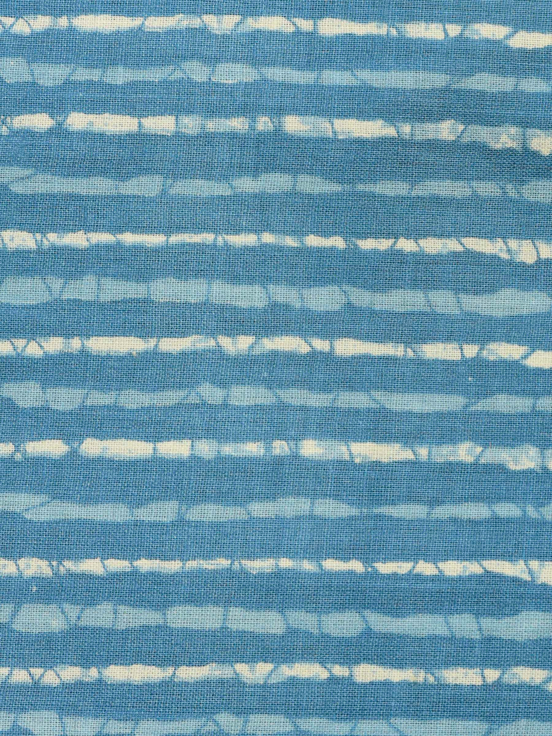 Blue Printed Cotton Blend Unstitched Dress Material