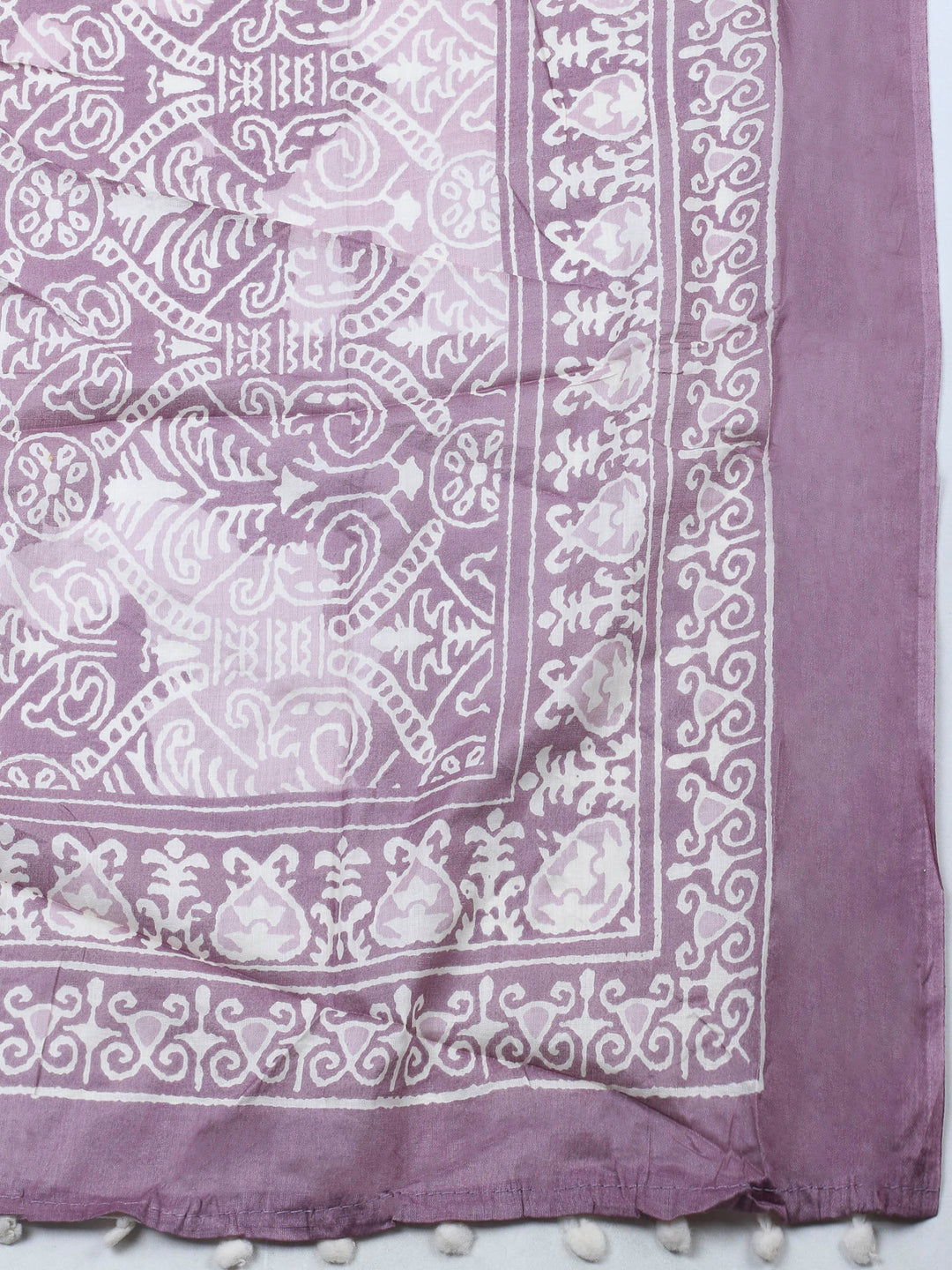 Lavender Printed Cotton Blend Unstitched Dress Material